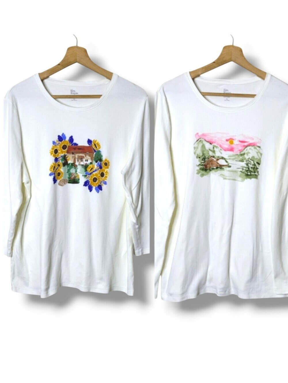 Kim Rogers Set Of 2 Perfectly Soft Cotton Shirts XL